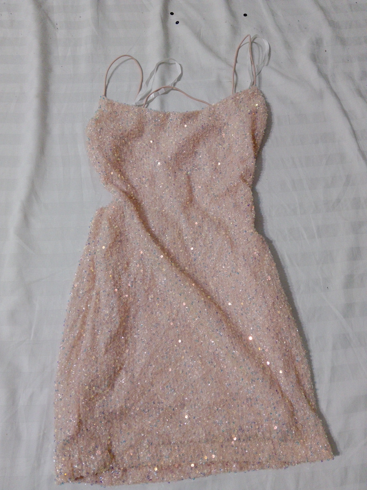 Funkelndes Pink Mini Kleid