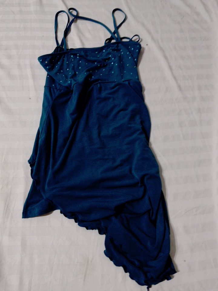 Vestito asimmetrico teal