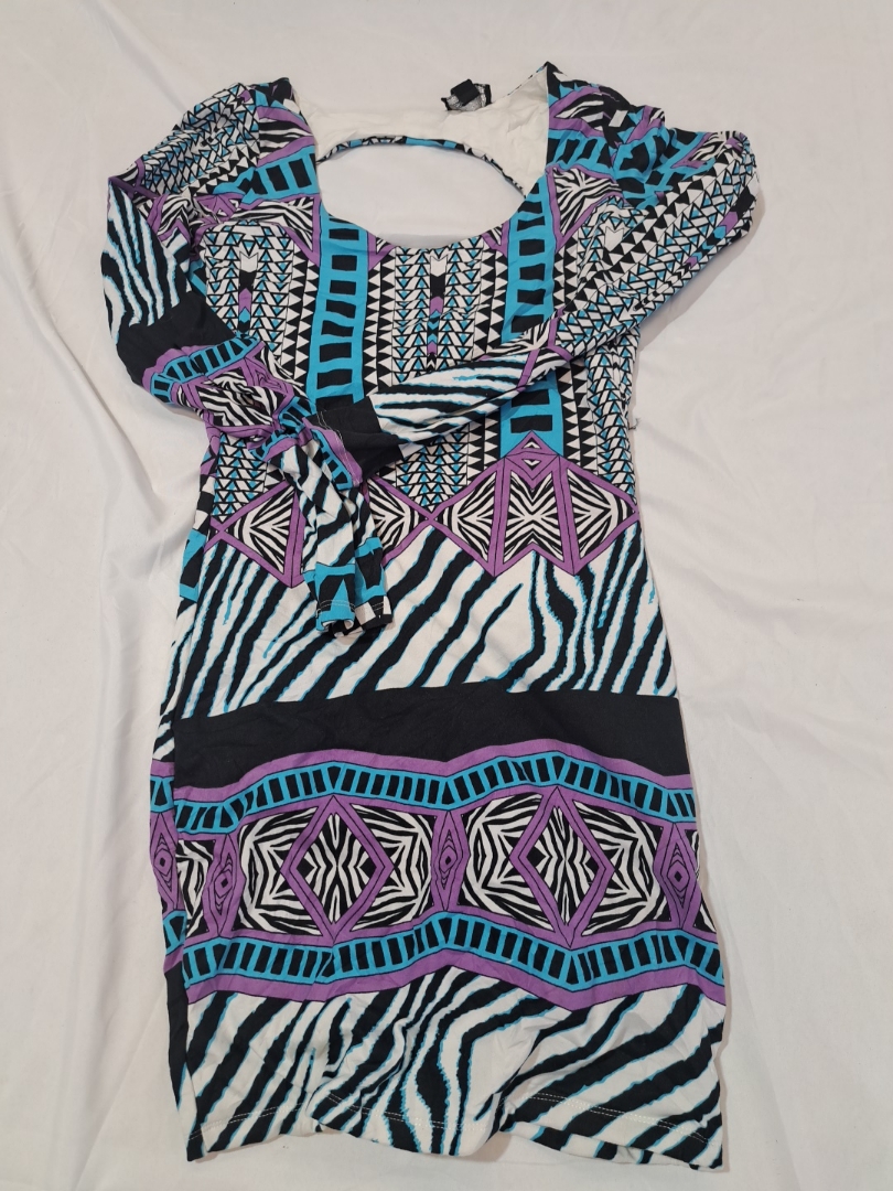 Multicolored Patterned Dress