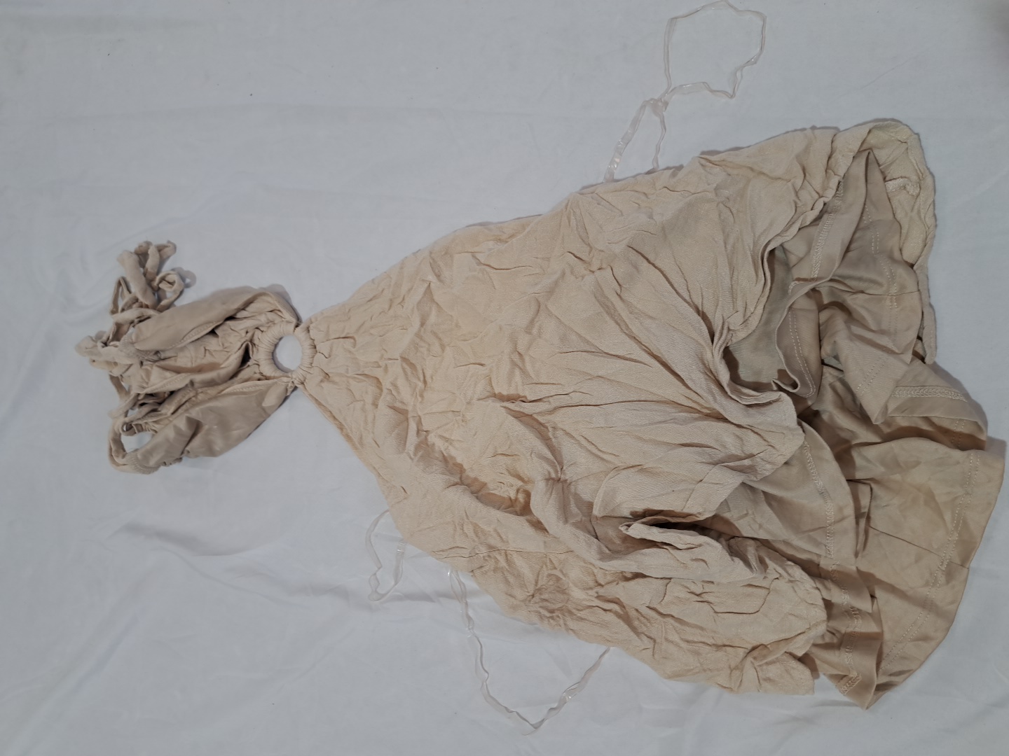 Beige Drawstring Bag