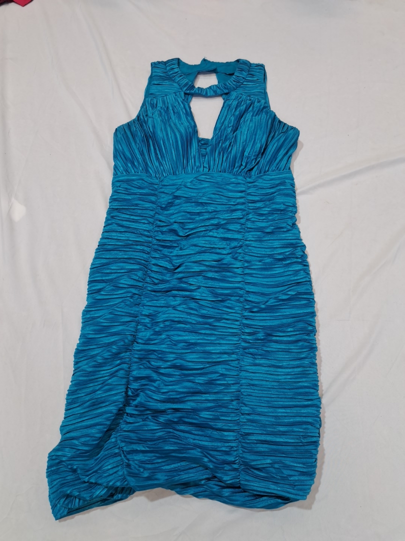 Abito arricciato teal