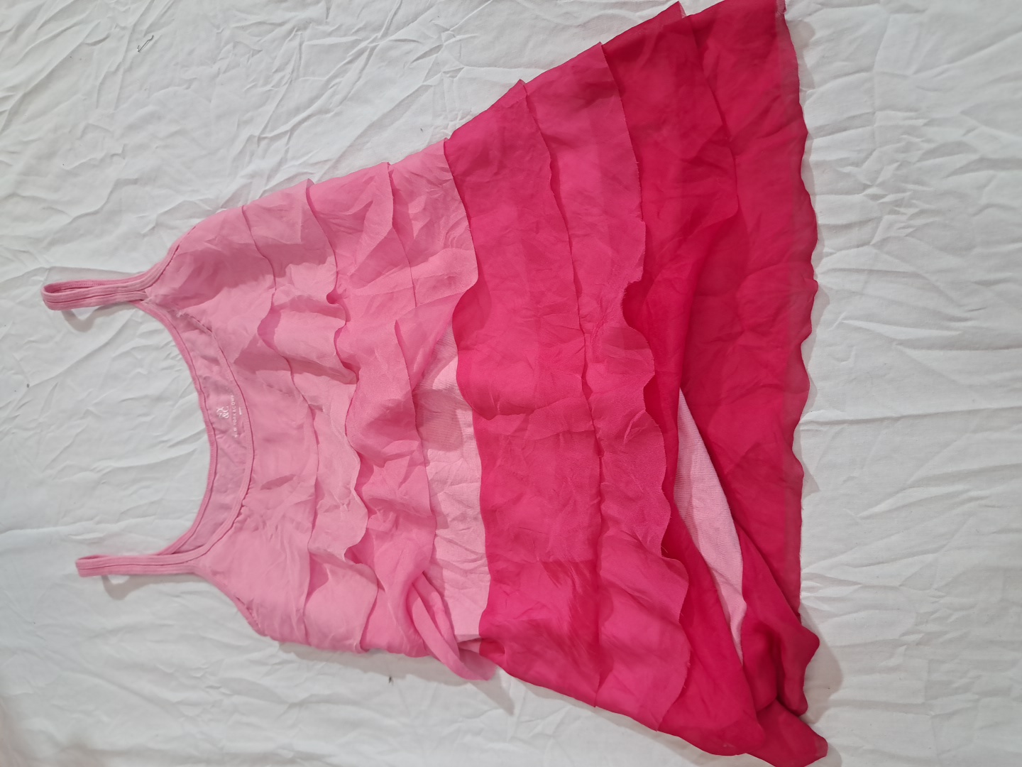 Pink Gradient Ruffled Cami Top