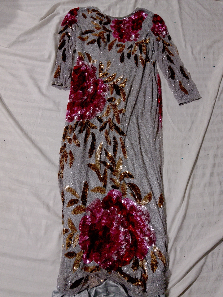 Formelles florales Pailletten-Kleid