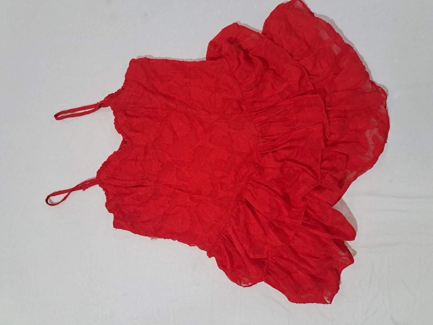 Canotta Rossa Arricciata da Donna