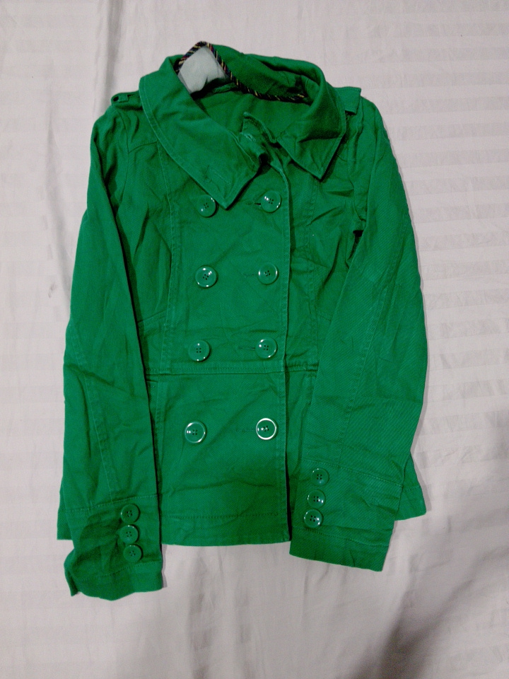 グリーンウィメンズトレンチコート