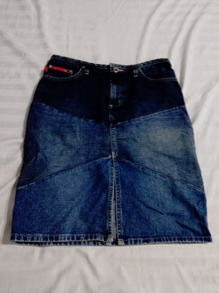 Jupe en patchwork en denim