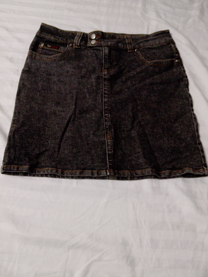 Dark Grey Denim Skirt