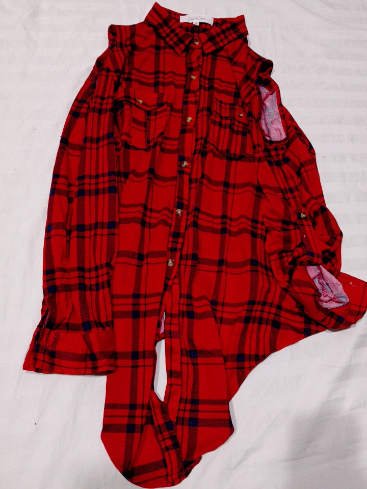 Eden & Olivia Camicia di Flanella a Quadri Rossa