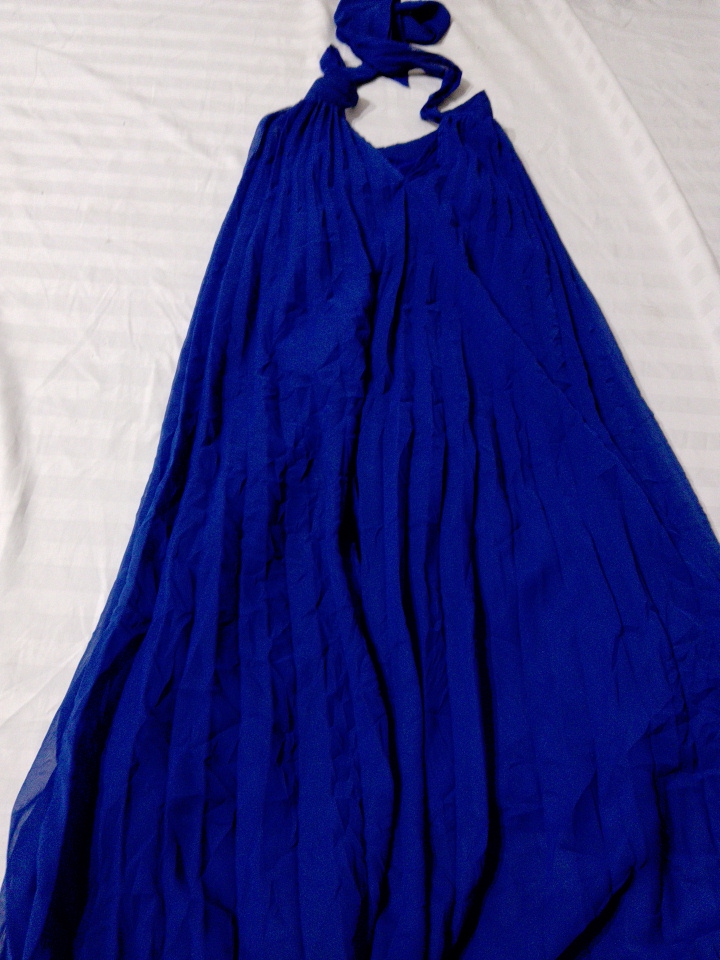 Robe dos nu bleu royal