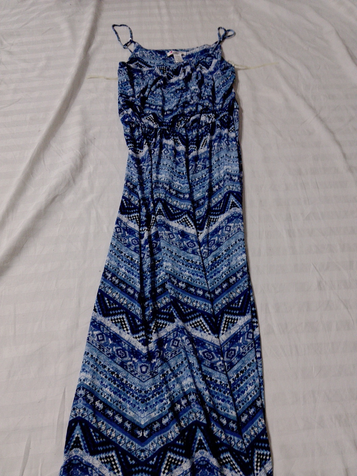 Robe maxi à motifs bleus de Los Angeles Luscious