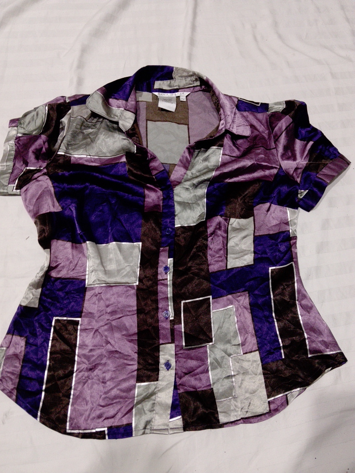 パッチワーク半袖シャツ