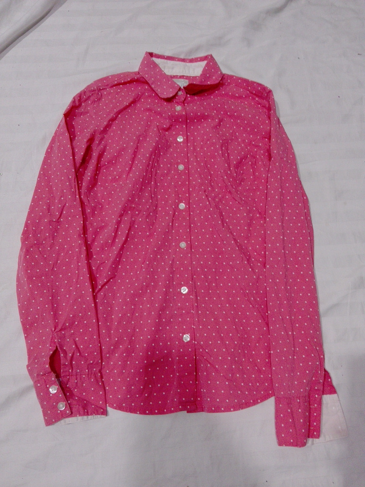 Pink Polka Dot Button-Down Shirt