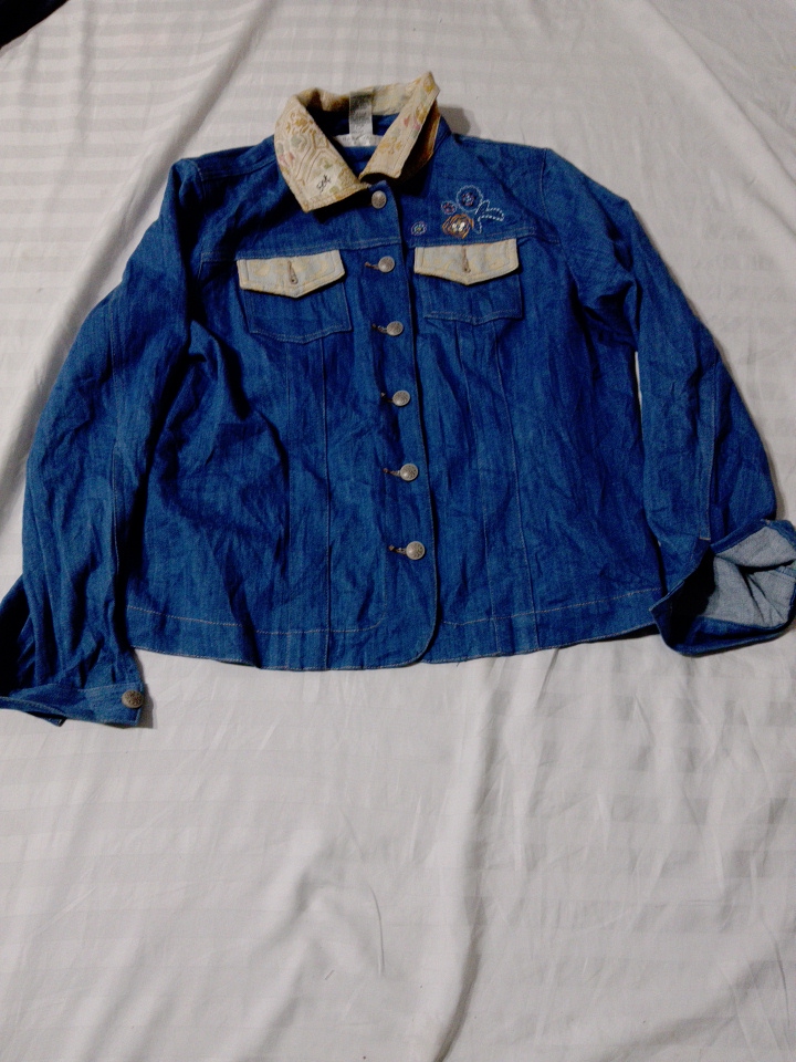 Denim Jacket with Embroidered Details