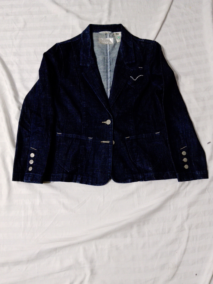 Blazer en velours bleu foncé