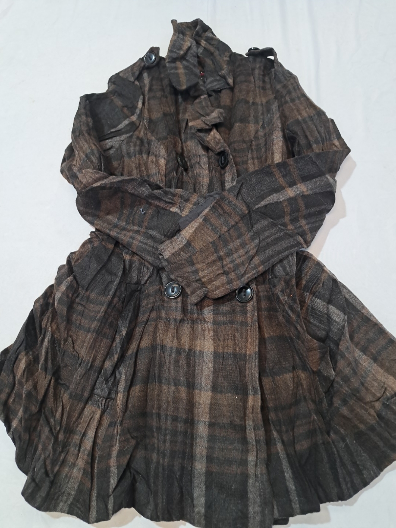 Manteau en tartan marron