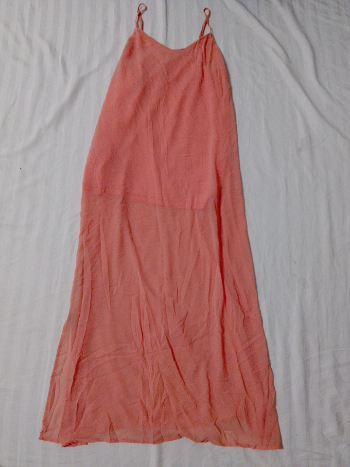 Coral Pink Spaghetti Strap Maxi Dress