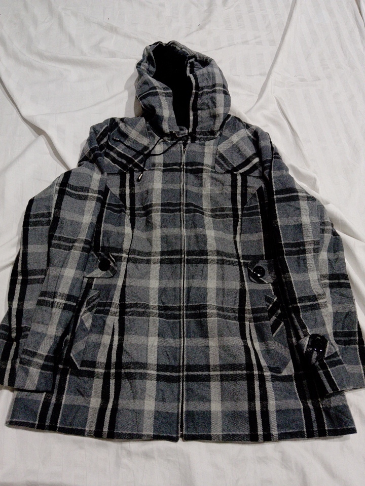 Karierte Kapuzenjacke