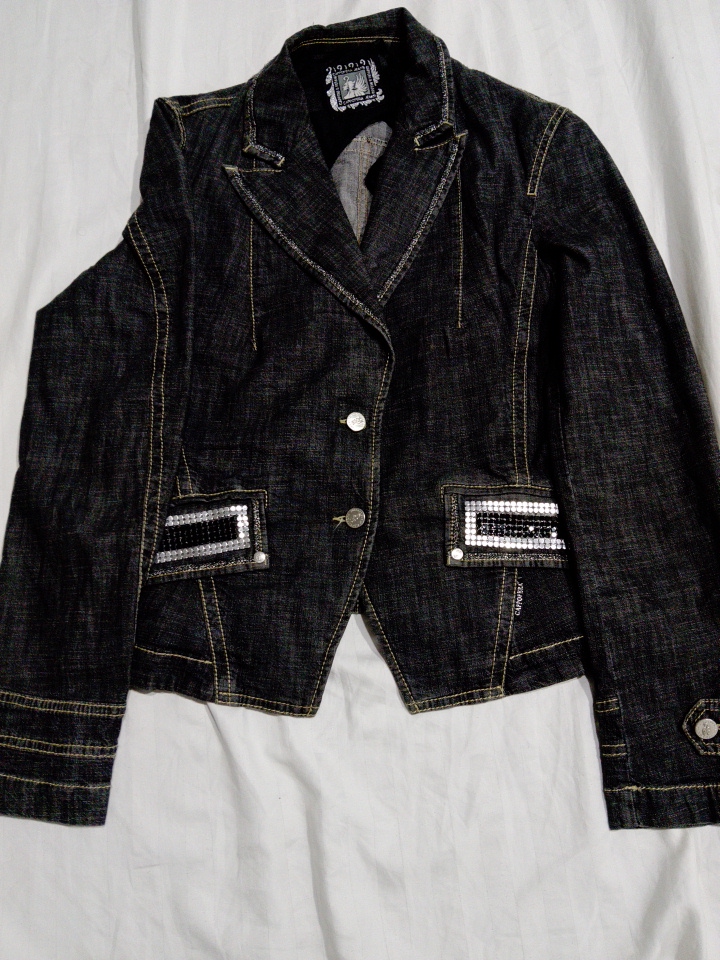 Denim Jacket with Rhinestone Accents