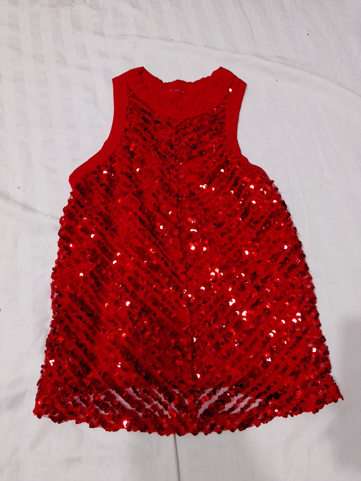 Vestido Vermelho com Lantejoulas