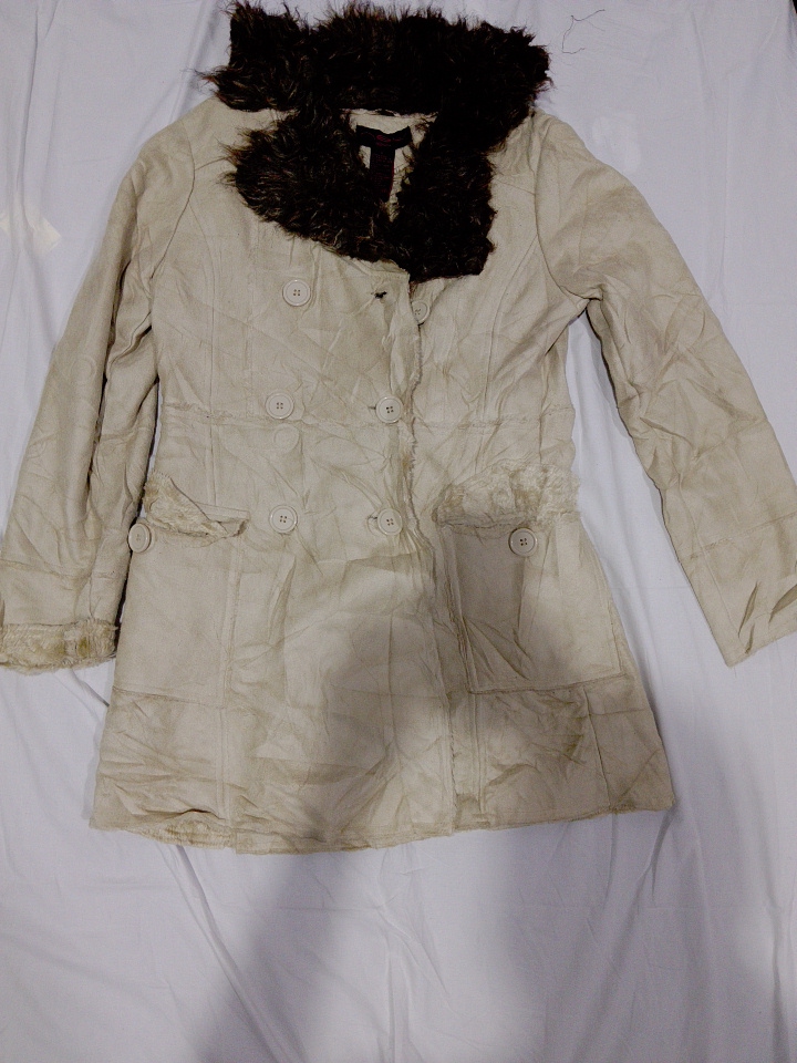 Beige Fur-Lined Winter Coat