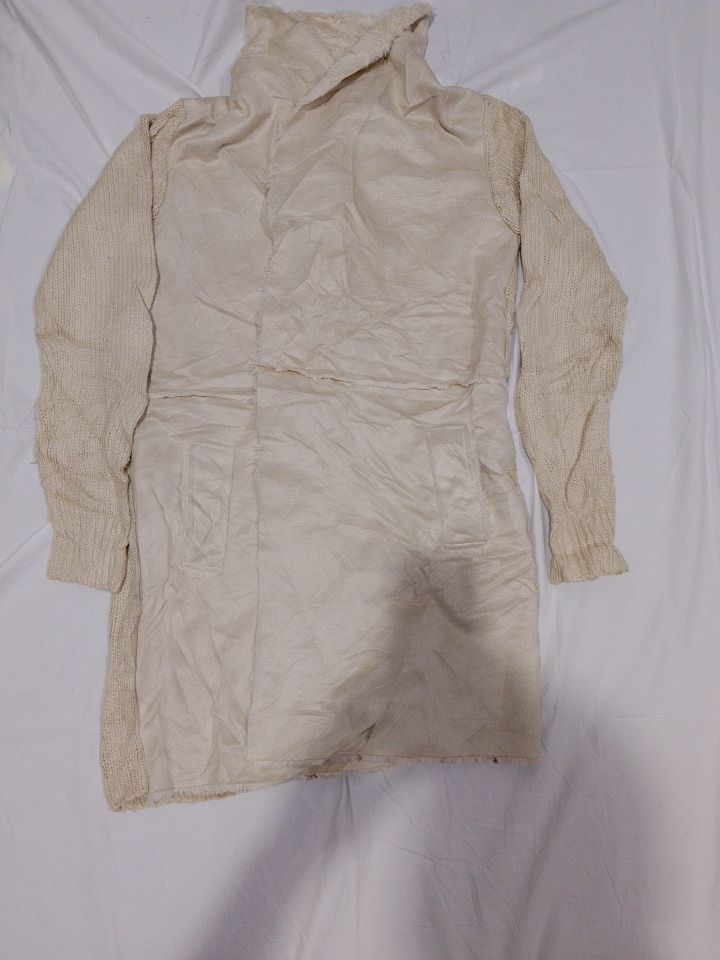 Cream-colored knit coat