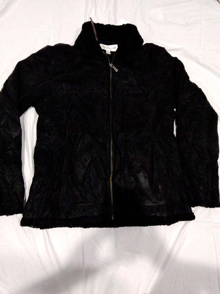 Jones New York Black Faux Fur Jacket