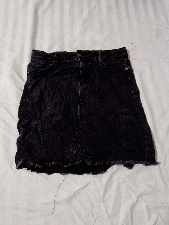 Black Denim Mini Skirt