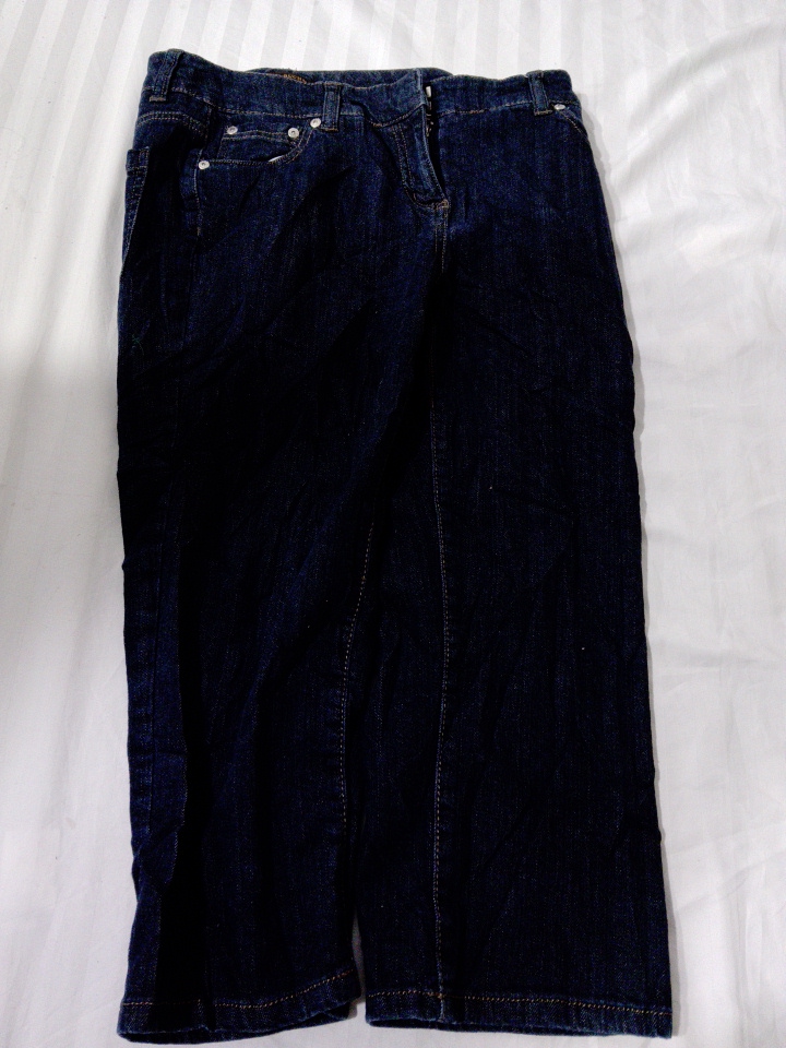 Pantalons Capri en Denim Bleu Foncé