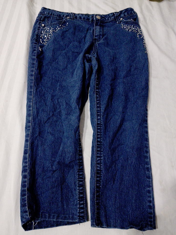 Blue Jeans with Rhinestone Accents