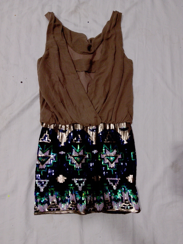 Brown Sequined Romper