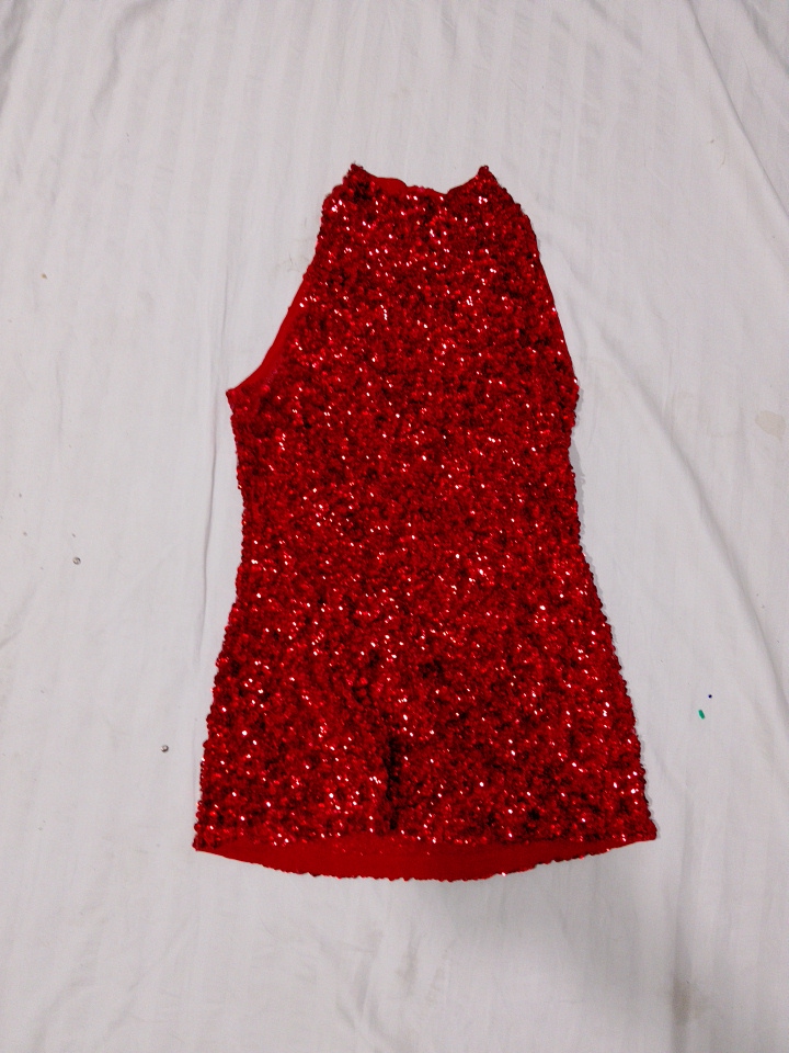 Sequined Red Top