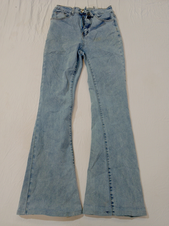 Flared Jeans with Floral Embroidery