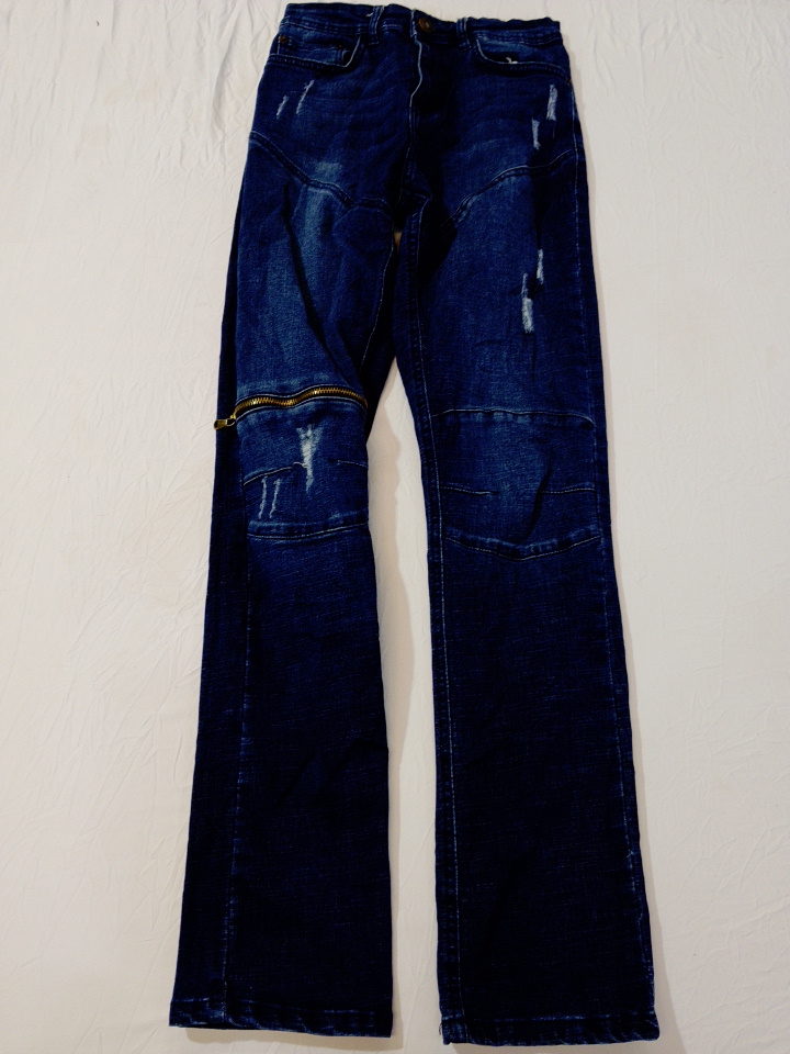 Distressed Dark Blue Jeans