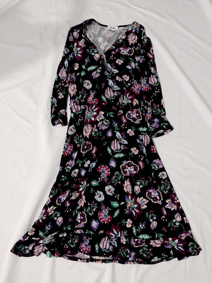 Leota Floral Print Wrap Midi Dress