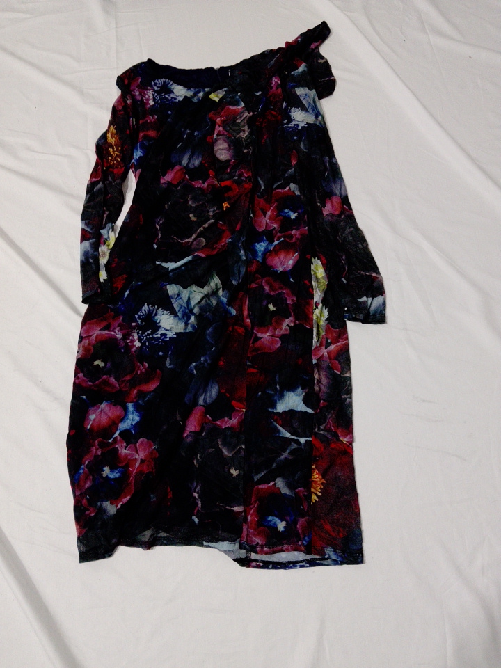 Cleo Multicolor Floral Printed Long Sleeve Midi Dr..