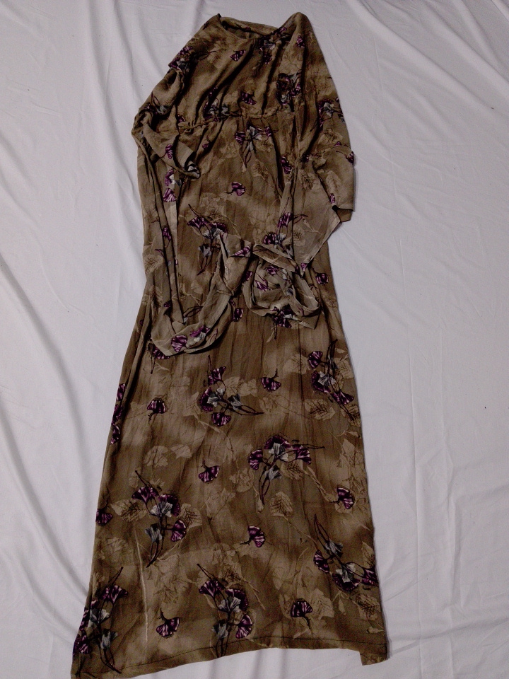 Floral Print Long Sleeve Maxi Dress in Earth Tones