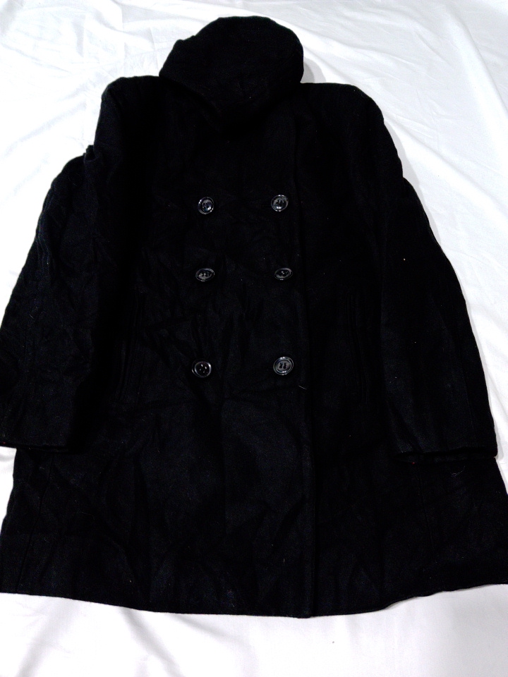 Covington Black Double-Breasted Wool Trench Coat