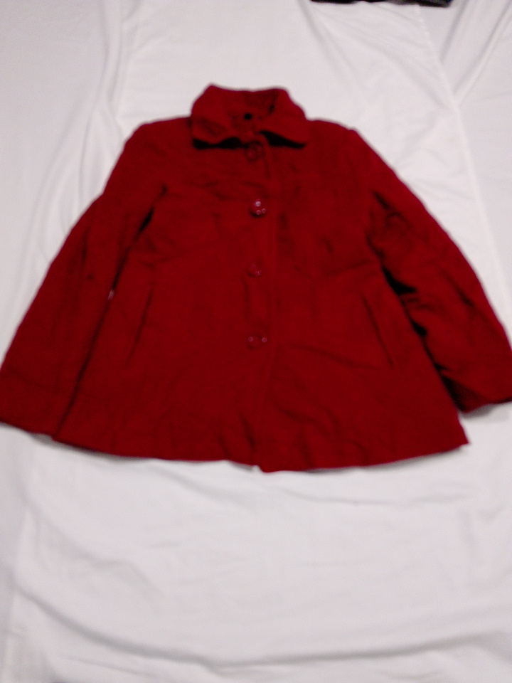 Manteau trench en mélange de laine rouge Jason Kol..