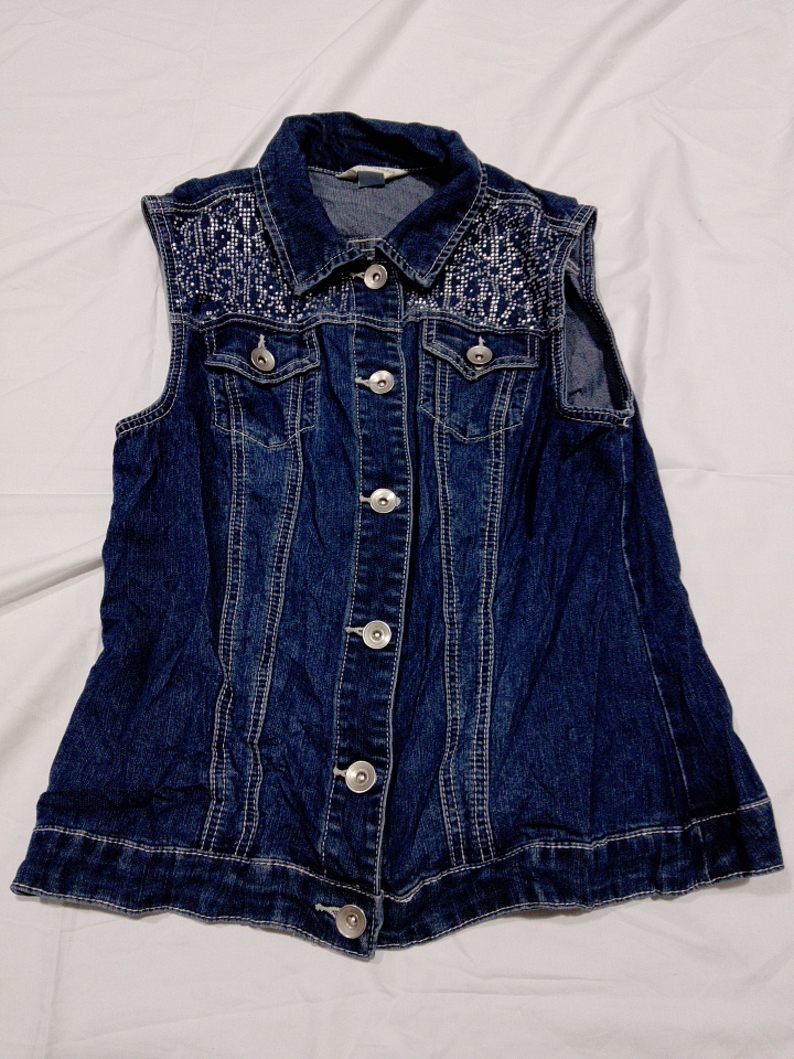 Per & Banks Embellished Denim Waistcoat Vest