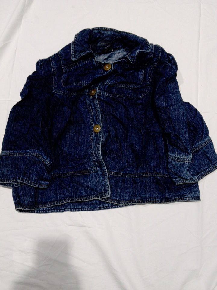 Veste en jean Cynthia Max - Boutonnée bleue croppe..