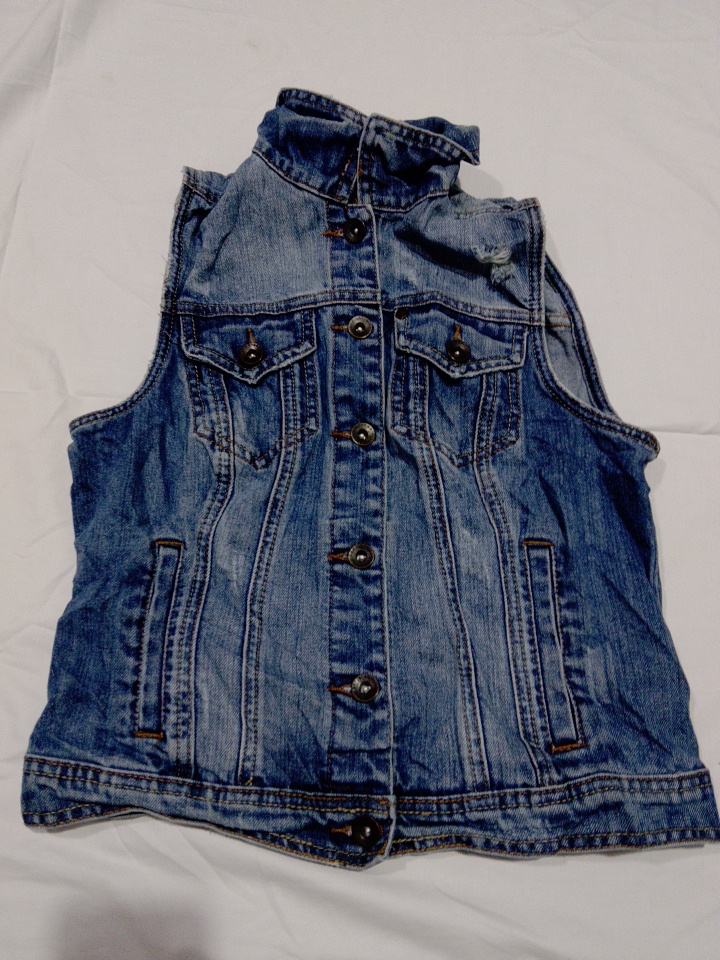 Gilet en denim Eighty Two - Veste sans manches usé..