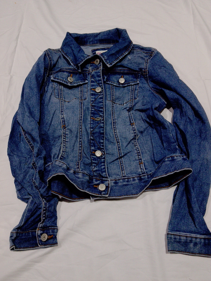 Jaqueta Jeans Azul com Gola Clássica e Frente com ..