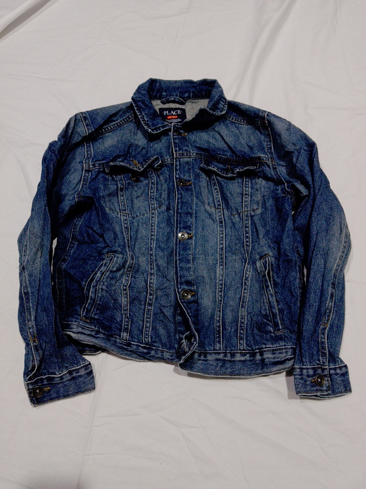 PLACE Blue Denim Jacke - Klassische Knopfleiste Ob..