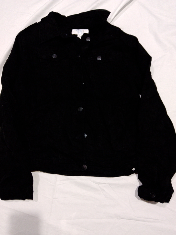 Veste en denim noir par Time & Tru