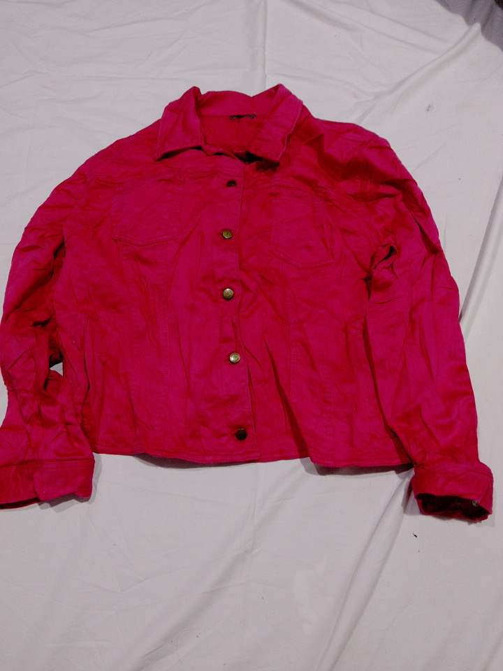 Jaqueta Casual Rosa de Botão