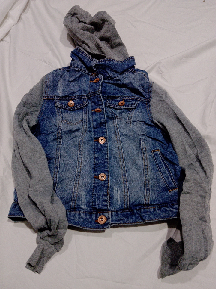 Jil Sander Denim-Hemdjacke mit grauen Ärmeln - Mit..