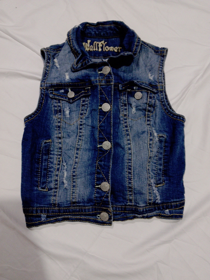 Wallflower Distressed Denim Vest