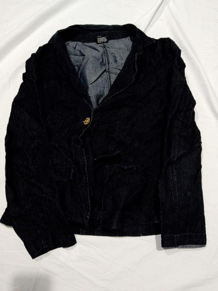 Veste Blazer en Denim Noir avec Imprimé Nuit Étoil..