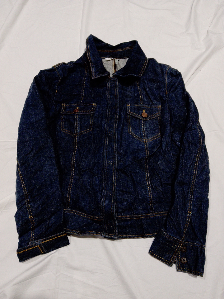 Classic Blue Denim Jacket with Contrast Stitching ..