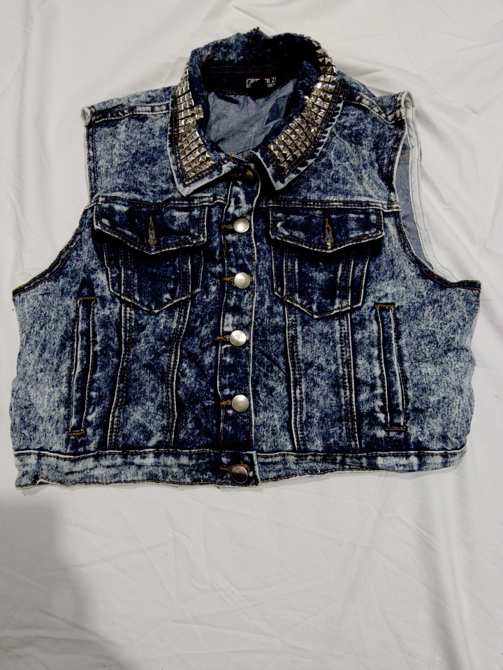 Forty Seven Studded Collar Denim Vest